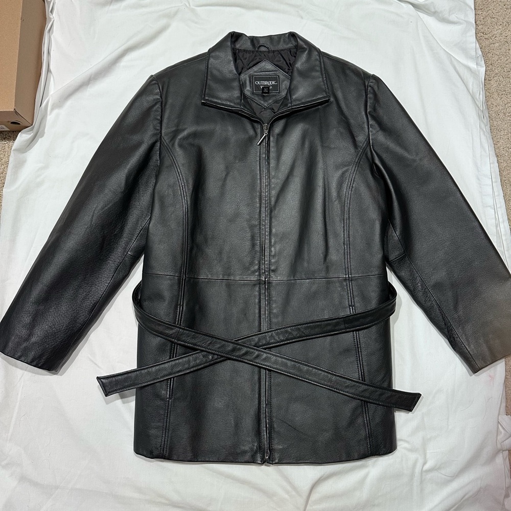 90's Vintage Plus size Outbrook Geuine Leather Jacket